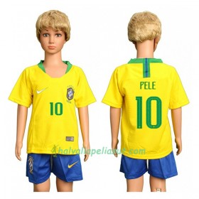 Jalkapallo Pelipaidat Brasilia Pele 10 Lasten World Cup 2018 Kotipaita